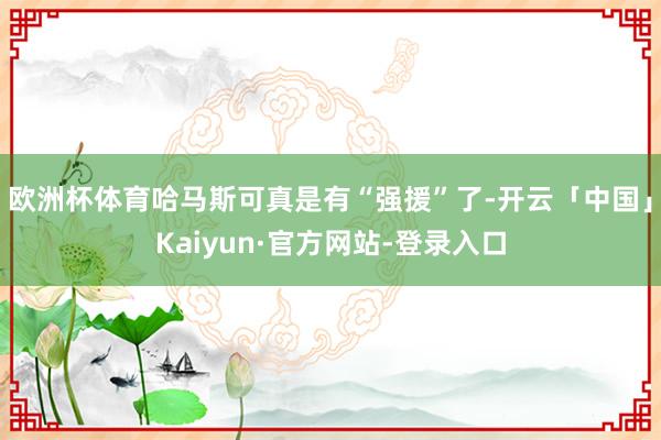 欧洲杯体育哈马斯可真是有“强援”了-开云「中国」Kaiyun·官方网站-登录入口