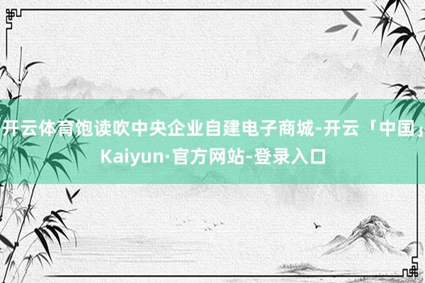 开云体育饱读吹中央企业自建电子商城-开云「中国」Kaiyun·官方网站-登录入口