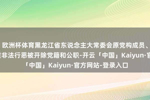 欧洲杯体育黑龙江省东说念主大常委会原党构成员、副主任李显刚严重非法行恶被开除党籍和公职-开云「中国」Kaiyun·官方网站-登录入口